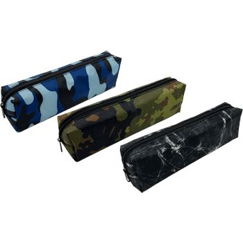 Пенал-косметичка (200*70*35) молния, ткань Military, прямоуг. на 50 пр., ассорти