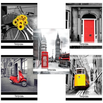 Тетрадь А5 48 листов. Общая на скобе. Клетка. Лондон