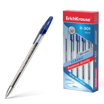 Ручка гелевая EK R-301 Classic Gel Stick синяя, 0,5мм