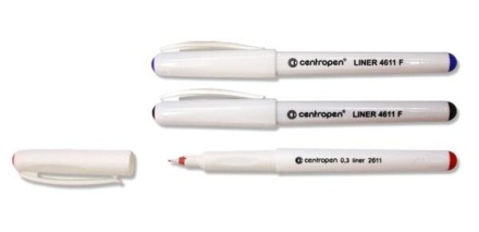 Ручка капиллярная Centropen трёхгранная 0,3мм синяя