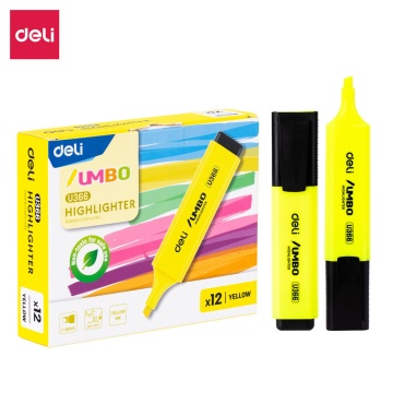 Текстовыделитель "Deli " 1-5мм желтый, плоский. корп.