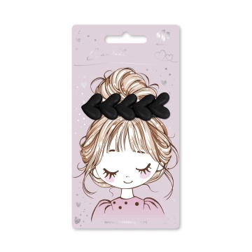 Заколка для волос "Феникс+. Сердечки" 1шт., 6,7см