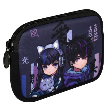 Кошелек для банкнот и монет Феникс+ "Кибер аниме" 12*9*1,8см, неопрен, молния