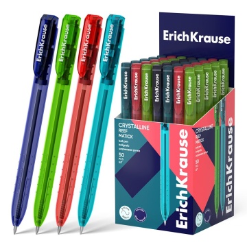 Ручка шариковая автоматическая ErichKrause Crystalline Matic Reef 0.7, цвет чернил синий (в коробке
