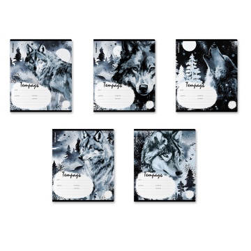 Тетрадь школьная ученическая ErichKrause Timber Wolf, 18 листов, клетка (в плёнке по 10 шт.)_MIX-PAC