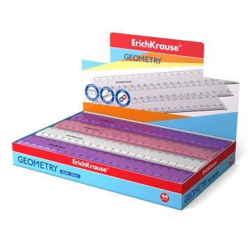 Линейка пластиковая ErichKrause Candy, 20см, ассорти (в коробке-дисплее по 44 шт)