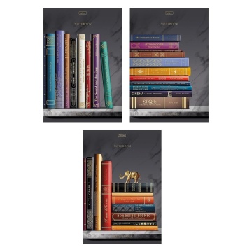 Тетрадь А4 96л кл. скоба Hatber "Золотые страницы" мат.лам., 3Dфольга, 3диз.в блоке