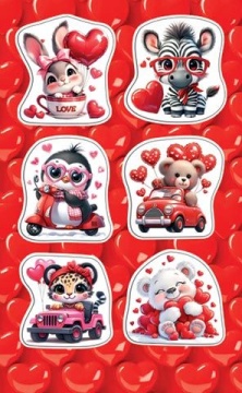 Наклейки детские 15*9см  "Зверята"