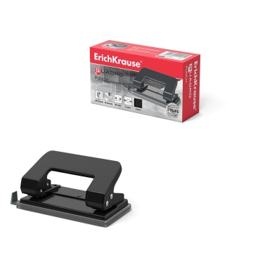 Дырокол EK Quadro 10 лист, металл, ассорти