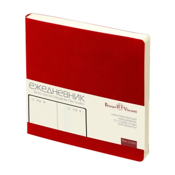 Ежедневник недат. 145*145мм 136л., мягк.пер., иск.кожа "Megapolis Quattro flex. Красный" софт тач