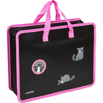 Папка А4 (335*260*100) с ручками, молния, пластик" Pedro Raccoon"