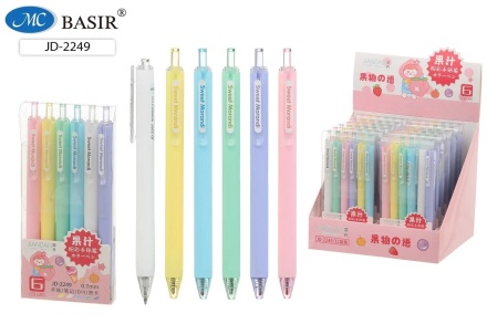 Набор гелевых авторучек: ПАСТЕЛЬ; пластиковая упаковка с европодвесом; 0,7 mm, 6-ть цветов.