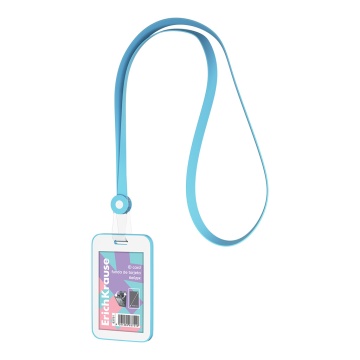 Бейдж вертикальный в комплекте с силиконовой лентой ErichKrause Pastel книжка, размер вставки 54х85