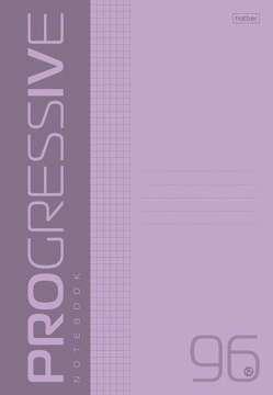 Тетрадь А4 96л кл. скоба Hatber пласт.обл. "PROGRESSIVE. Фиолетовая"