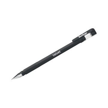 Ручка гелевая Berlingo "Velvet" черная, 0,5мм, прорезиненный корпус