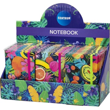 Записная книжка А6  80л. 7БЦ "Фрукты" лин., резинка