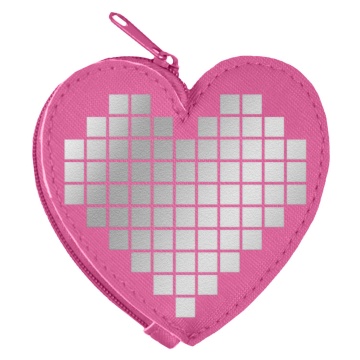 Кошелек для банкнот и монет Феникс+ "Серебряное сердечко" 9*9см, кожзам., молния