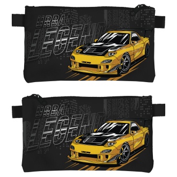 Пенал-косметичка (220*115) молния, ткань "Крутая тачка"