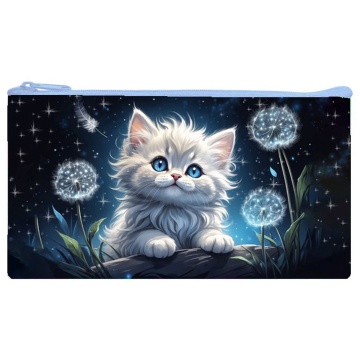 Пенал-косметичка (205*108) молния, ткань "Котик в одуванчиках"