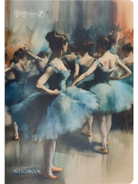 Скетчбук А4  20л., сшивка, 200гр/м2 "Выступление балерин - 1"