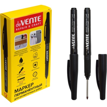Маркер перманентный 1,5 мм черный, для разметочных работ