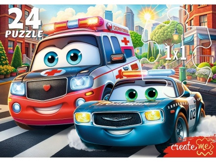 Пазл МАКСИ 24 элемента "Городские машинки"