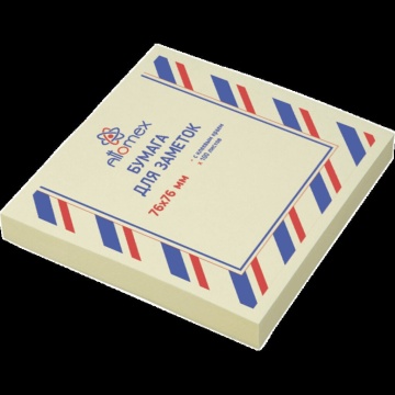 Бумага с липким краем (76*76мм)  100л, желтая