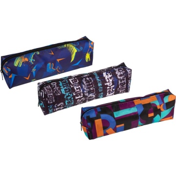Пенал-косметичка (200*70*35) молния, ткань Grunge, прямоуг. на 50 пр., ассорти