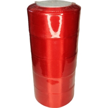 Лента упаковочная атласная 40мм, 22 м красная (5шт/уп)