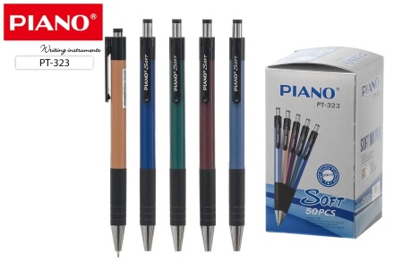 Ручка шарик. Автоматич. "Piano". Масляные чернила, цветн.пластик.корпус ассорти
