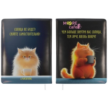 Записная книжка B6  80л. "MooreCafe" в клетку, тв.обл., к/з