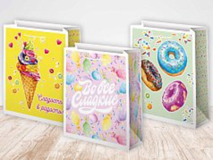 Пакет подар. бумажн. 12*15*6 см 140гр/м Микс женский