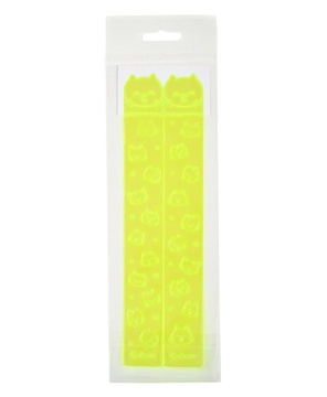 Закладки-ляссе самоклеящаяся А4  Кот "Желтые неон", 2 шт.