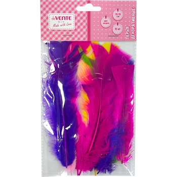 Набор "Перья для декорирования. DIY" 15*20см, 12 шт, индюшиные, ассорти