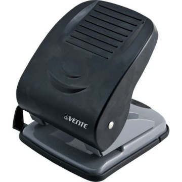 Дырокол deVENTE  40 лист, пластик, линейка, черный