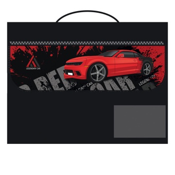 Папка д/труда А4 (325*240*40) 1отд. с ручками, ткань, липучка "Red car"
