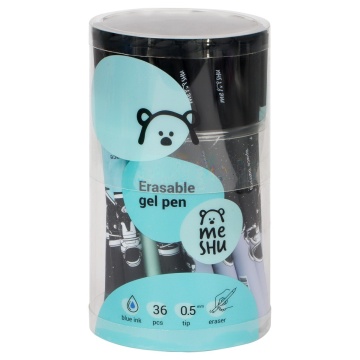 Ручка гелевая стираемая MESHU "Space Traveler" синяя, 0,5мм, корпус ассорти, софт-тач