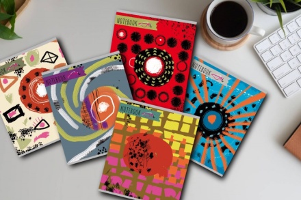 Тетрадь А5 96л кл. ПЗБМ "Арт" мат. лам., брайль, 5диз.в блоке, бел.100%