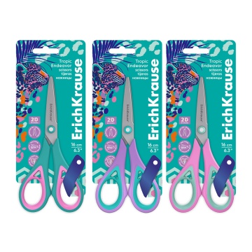 Ножницы EK "Endeavor Tropical" 16 см, ассорти