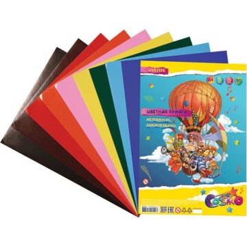Бумага цв. самокл. А4 5цв. 5л. мелов., пл. 80гр/м2