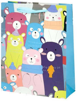 Пакет подар. бумажн. 18*24*8 см, 210гр/м2 Милые животные