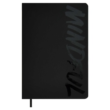 Ежедневник недат. А5 160л., кож.зам., тв.пер. "Софт-тач черный" ляссе, УФ лак