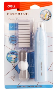 Ластик Deli. Macaron 128*27*22 мм с вентилятором, ЭЛЕКТРИЧЕСКИЙ, ассорти