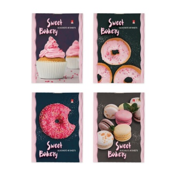 Блокнот А7  40л скоба "Донат рулит!" клетка, ассорти