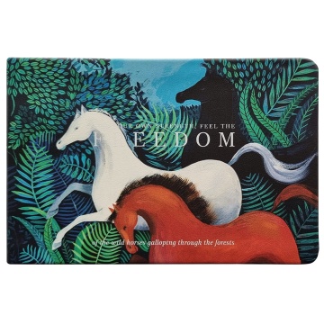 Планинг дат. 2026г А6 64л., кожзам., интегр.пер. "Art. Три лошади"