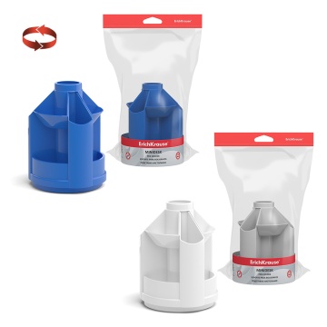 Подставка настольная вращающаяся пластиковая ErichKrause Мини органайзер, Классика, ассорти из 2 цве