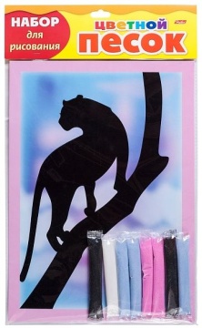 Аппликация из песка А4 "Черная пантера"