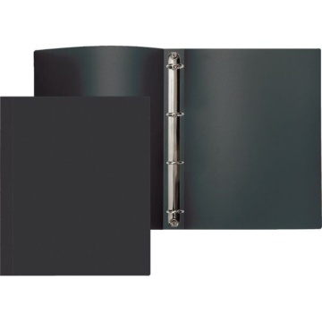 Папка 4 кольца 16мм 0,5мм пластик А4 чёрная