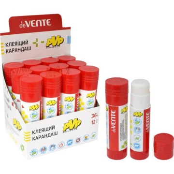 Клей карандаш deVENTE 36 гр. PVP основа, быстросохнущий