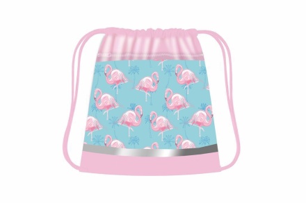 Мешок для обуви 1 отд, 415*340, карман, светоотр. "Фламинго и пальмы"